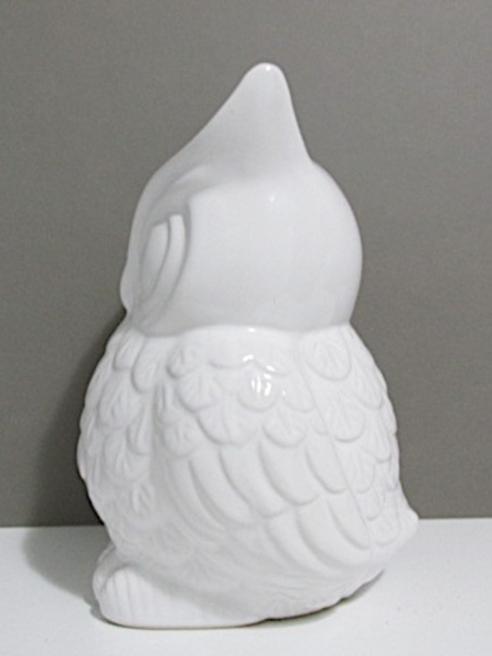 Large White Ceramic Owl Piggy Bank - Picture 3 of 7